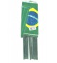 Bandeira de plastico do Brasil 21,5 x 15,5 cm C/Cabo - c/ 10 unid.